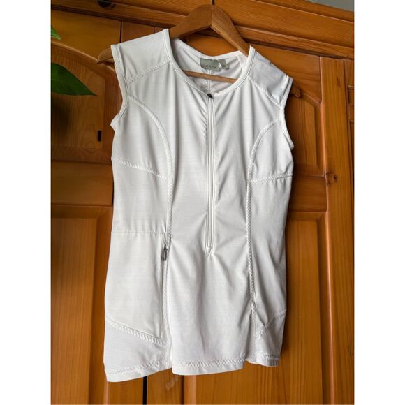 ATHLETA White  Front Zip Athletic Tank Top, Size Small - Picture 2 of 9